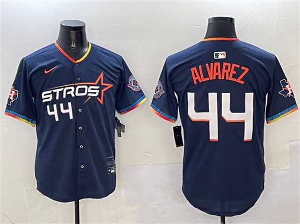 Men%27s Houston Astros #44 Yordan Alvarez Navy 2025 City Connect With Texas Patch Limited Stitched Jersey->houston astros->MLB Jersey